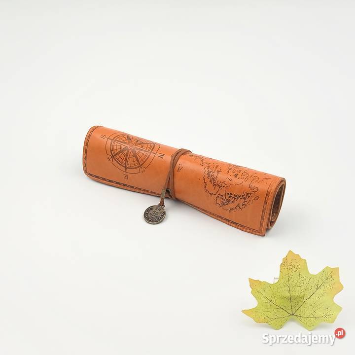 Piórnik szkolny zwijany skórzany mapa Artykuły szkolne śląskie Zawiercie