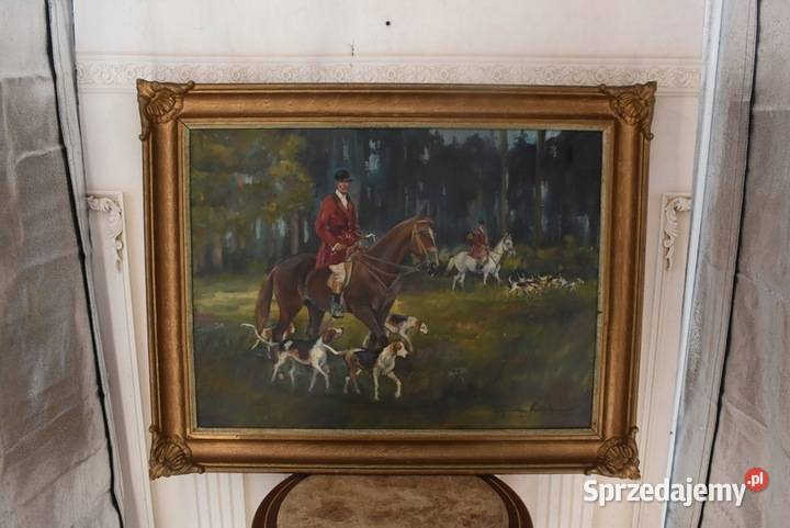 WOJCIECH KOSSAK Myśliwy na Koniu Polowanie Par Kraków