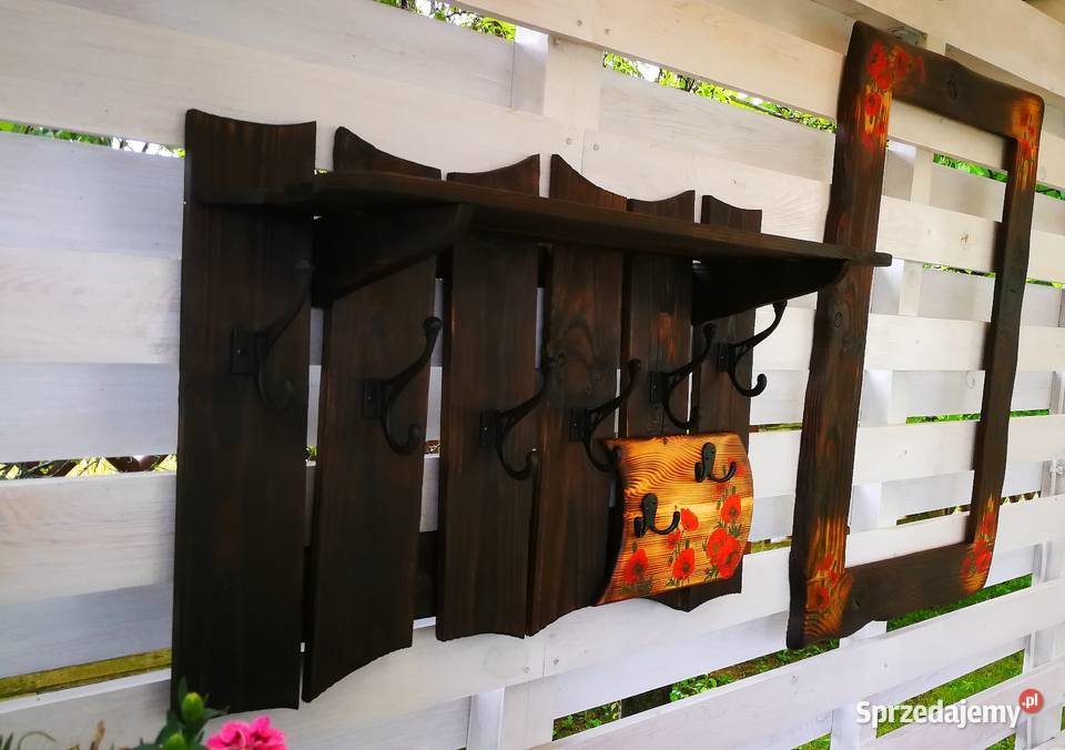 Rama lustra drewniana vintage opalona sielskie świętokrzyskie Radków