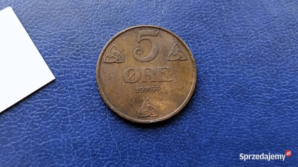 Stare monety 5 ore 1936 Norwegia podkarpackie Lesko