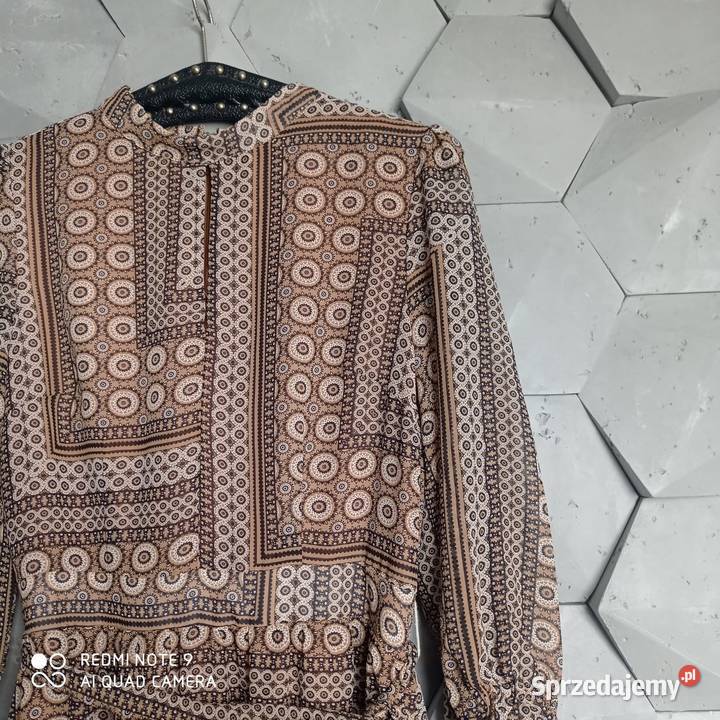 Jesienna długa sukienka M brązy sprzedam