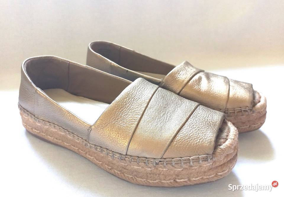 Buty złote Espadryle damskie r 38 SKÓRA Aldo Białystok sprzedam