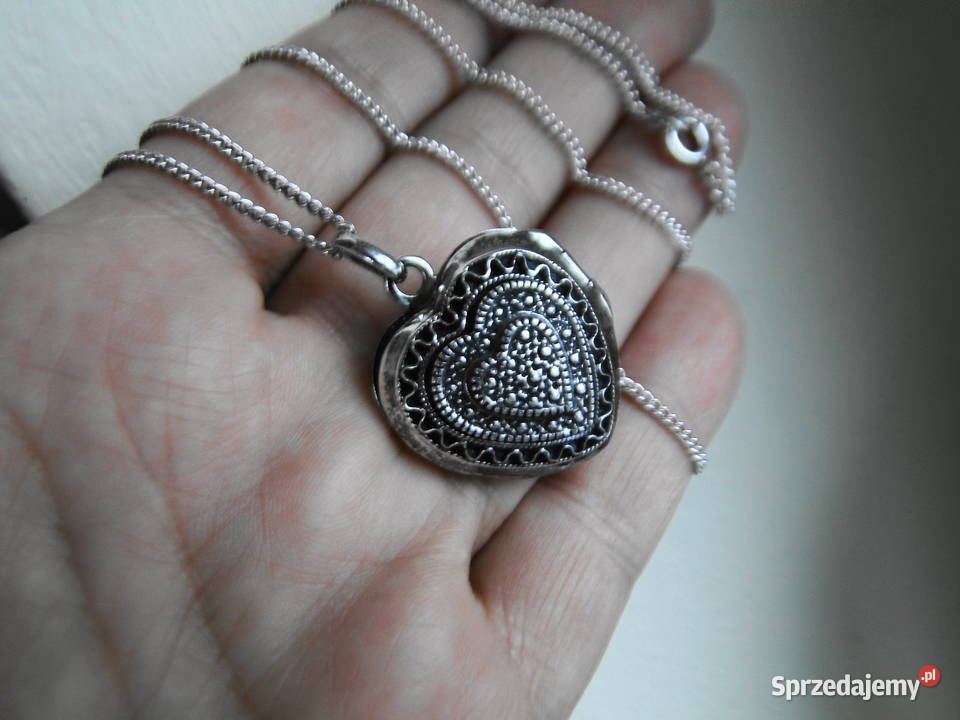 Stary piękny naszyjnik sekretnik srebro Warszawa sprzedam