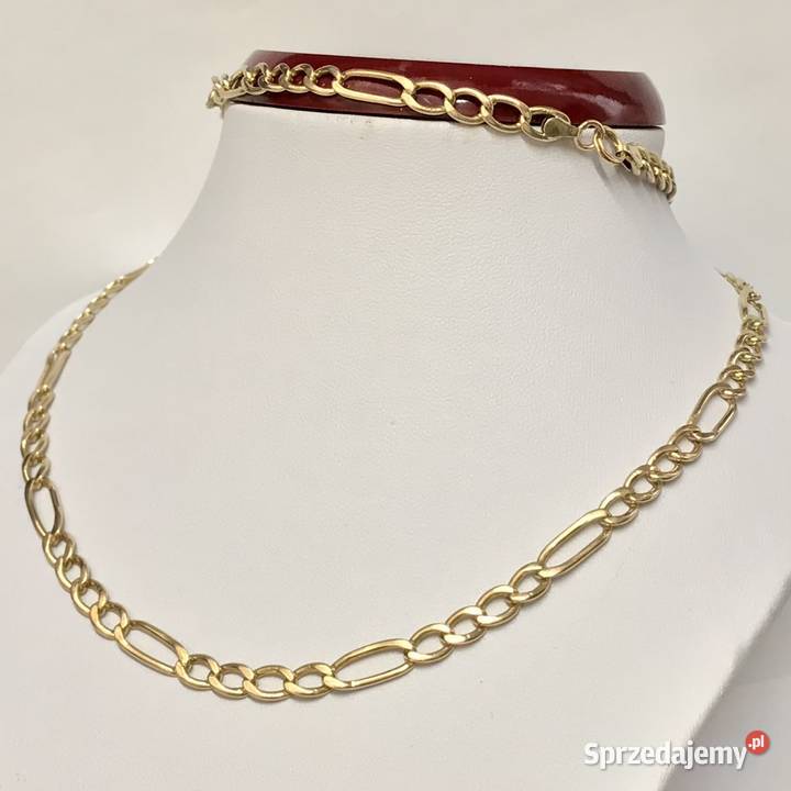 Złoty ŁAŃCUSZEK męski 14K piękny FIGARO 60 CUD Warszawa
