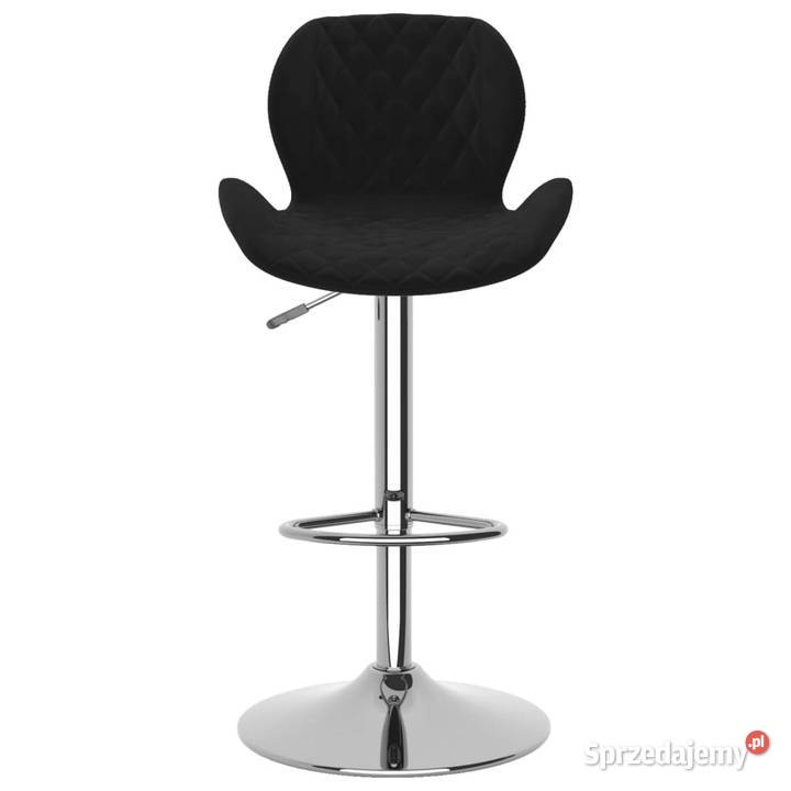 Stołki barowe 2 czarne obite aksamitem WM334908 Warszawa