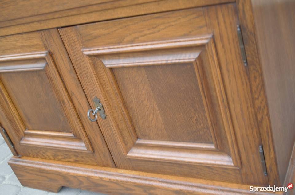 Ładny solidny sekretarzyk biurko dębowe meble Nowy Tomyśl