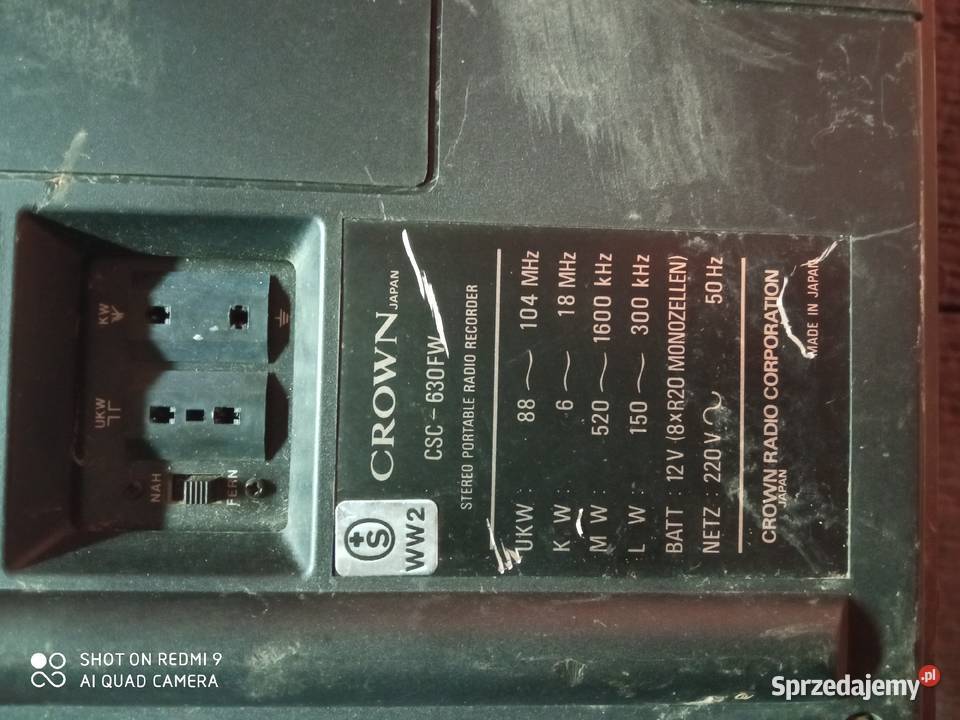 radiomagnetofon crown csc 630 fw podkarpackie Stalowa Wola sprzedam