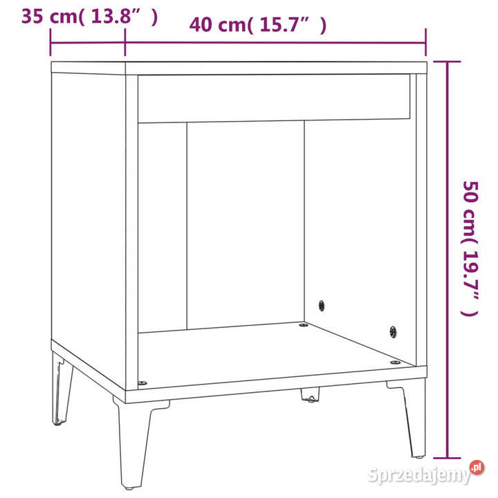 Szafka nocna biała wysoki połysk 40x35x50 Warszawa
