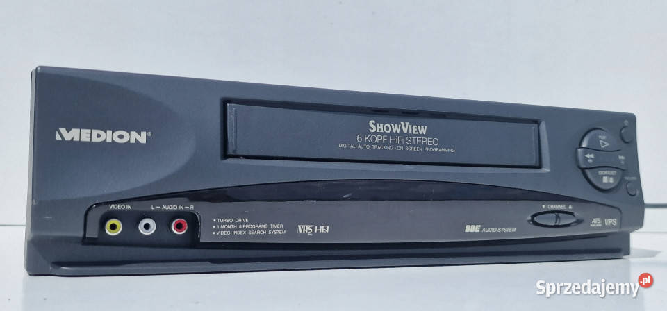 Video VHS magnetowid dvd Medion 6head stereo Międzychód
