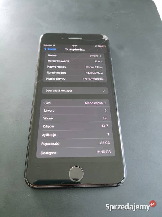 iPhone 7 plus 32GB Black bez blokad
