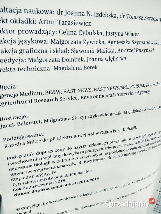 Biologia operon 1 podręcznik rozszerzony sprzedam