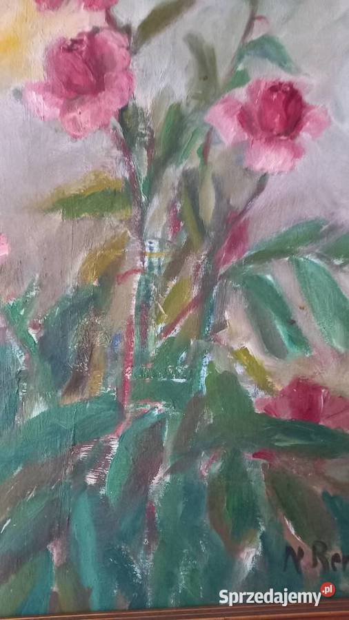 Obraz olejny Róże sygnowany lubuskie
