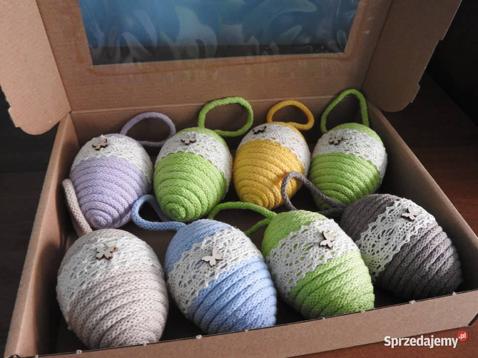 Zestaw 8 pisanek boho handmade prezent Wielkanoc Bytom