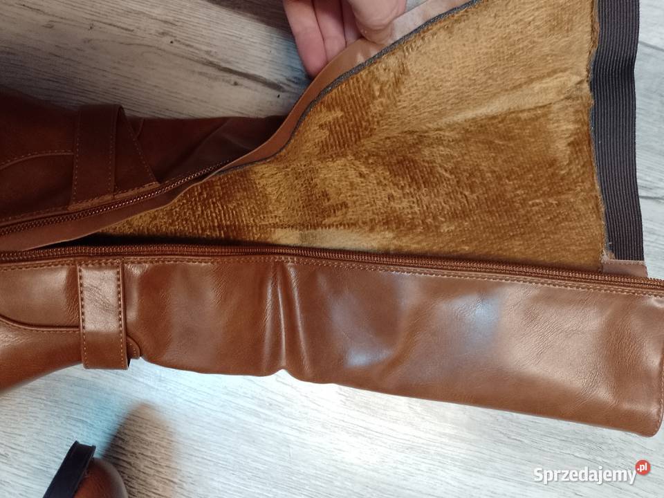 41 Brązowe ocieplanie Kozaki oficerki biznesowe Kozaki Kraków