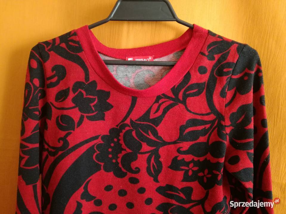 Bluzka z długim rękawem z dzianinyRozmiar L czerwony sprzedam