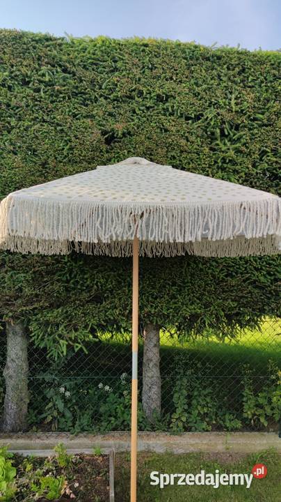 Parasol ogrodowy Boho beżowy w kropki Jędrzychowice