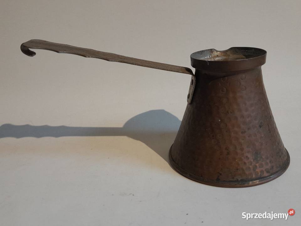 Stary miedziany tygielek dżezwa do parzenia kawy Dąbrowa Górnicza