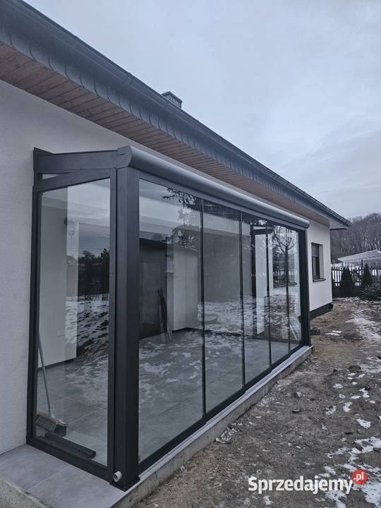 Szklana zabudowa tarasu ogród zimowy Olsztyn