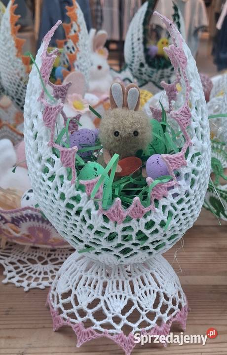 Wielkanocne ozdoby szydełkowe dolnośląskie Lubań sprzedam