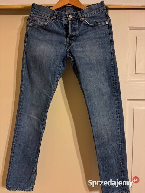 Jeansy męskie w28 L32 granatowe z przetarciami Częstochowa