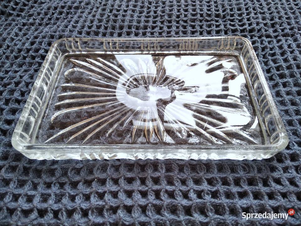 Półmisek kryształowy szkło tacka podstawka pomorskie Gdańsk