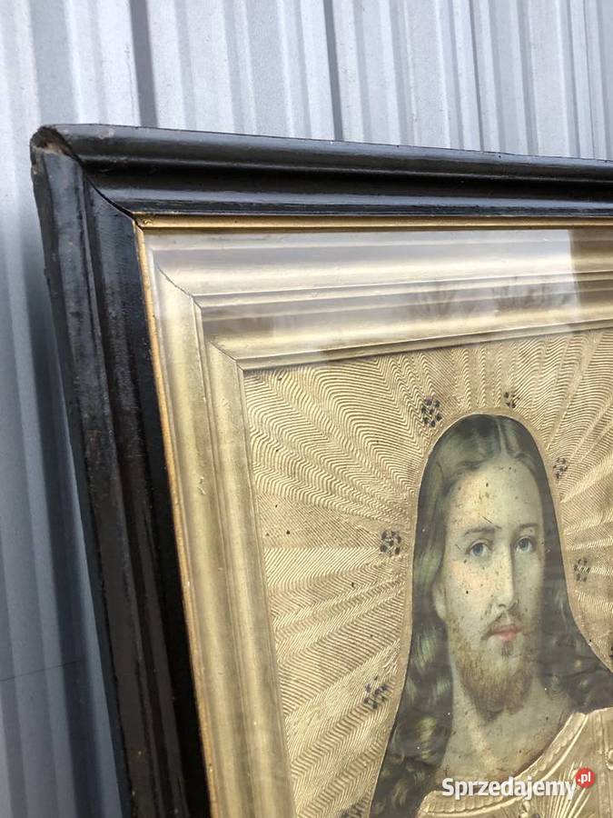 Polska ikona przedwojenna Najświętsze serce Łowicz