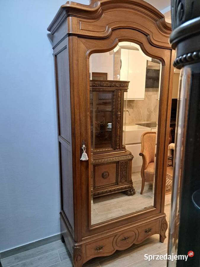 Szafa jednodrzwiowa z lustrem secesja Myślibórz