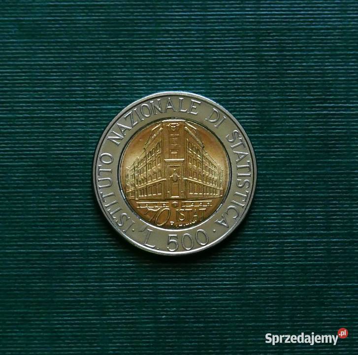 WŁOCHY 500 lirów 1996r 70lecie Narodowego Numizmatyka
