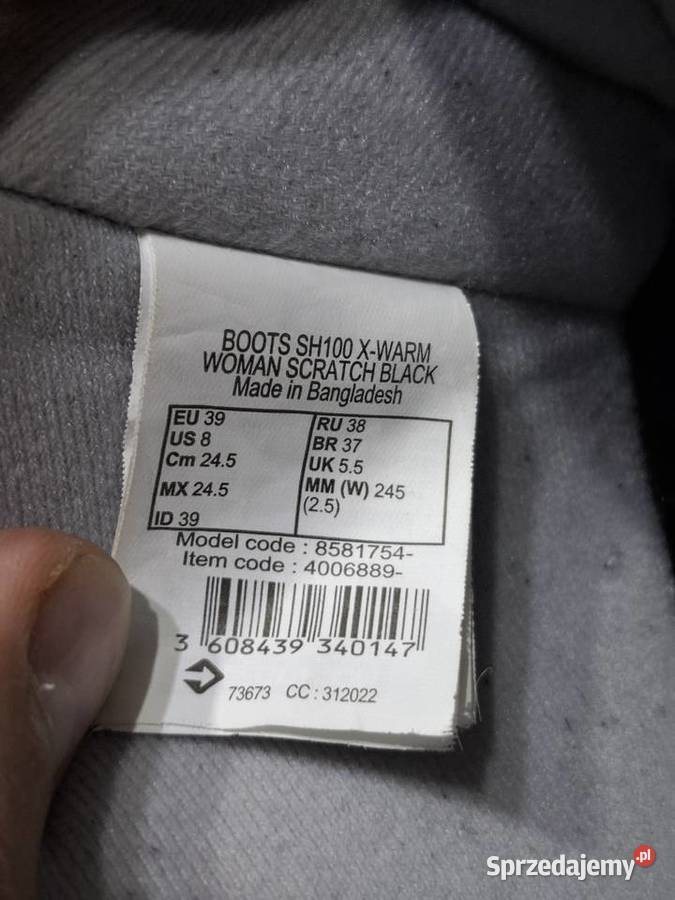 Damskie buty 39 zimowe śniegowce Quechua małopolskie Kraków