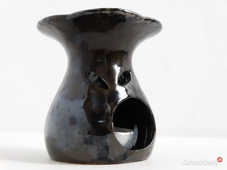 Elegancki Kominek Ceramiczny Efekt Petrol