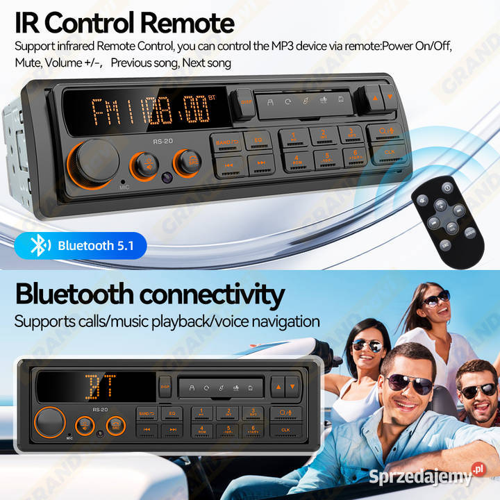 Radio samochodowe retro 1din bluetooth usb aux Mikołów