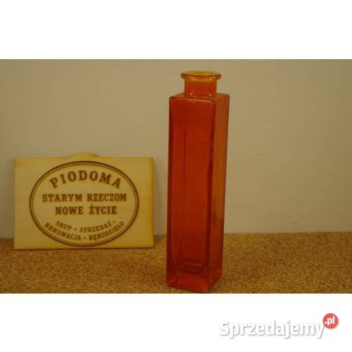 Wazon szklany Amber Red szkło barwione forma