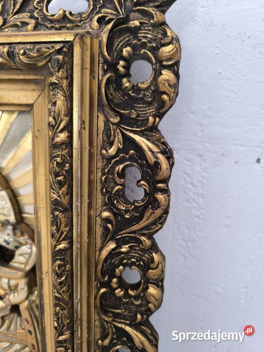 Piękna stara oryginalna ikona XIX wieczna Matka Łódź