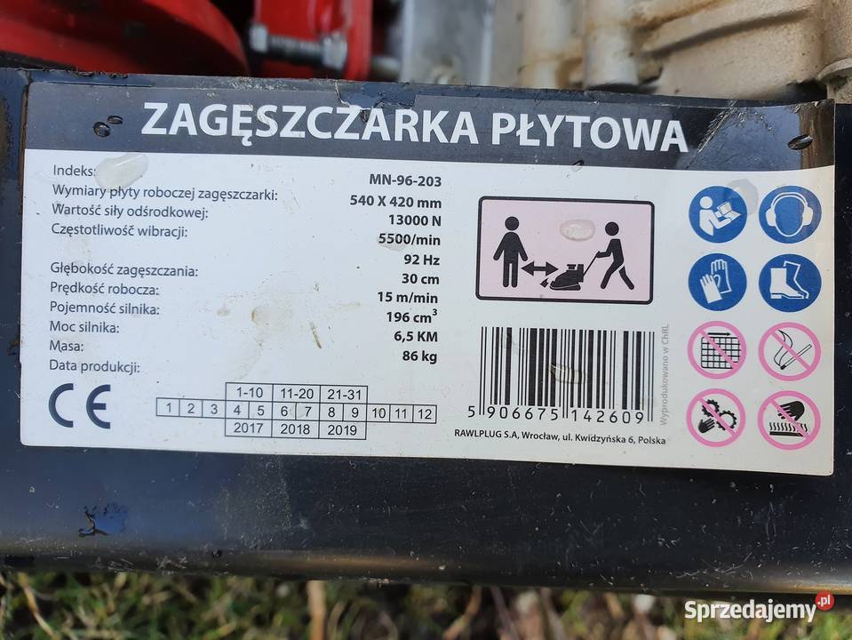 Zagęszczarka płytowa MODECO model MN96203 wielkopolskie