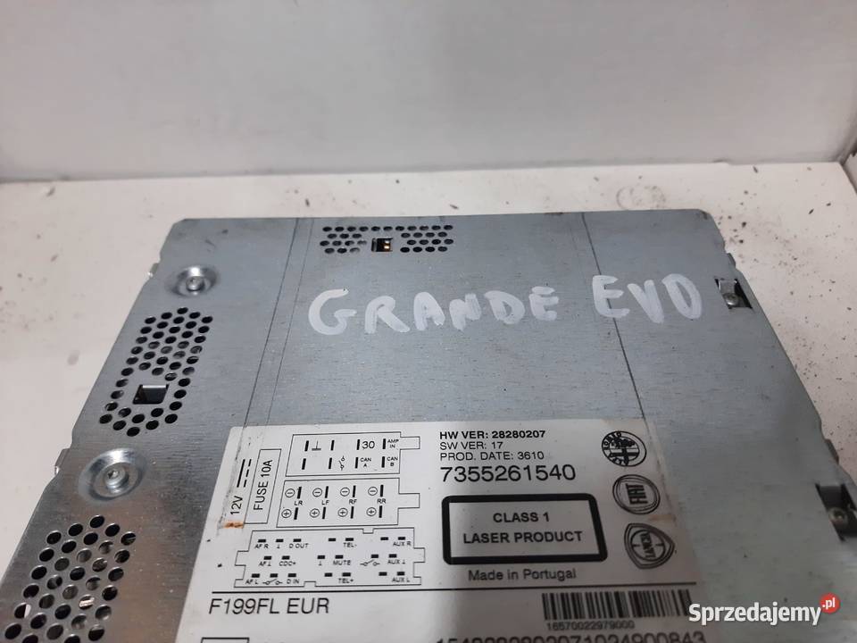 Fiat Grande Punto Evo Radio oryginalne kod sprzedam