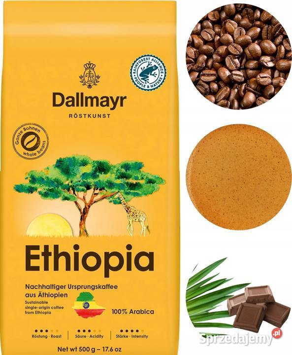 Kawa ziarnista DALLMAYR ETHIOPIA 500g x 3 15 Ziarnista Świdnica