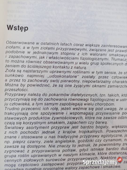 Ziołowe przyprawy kuchenne książki Warszawa sprzedam