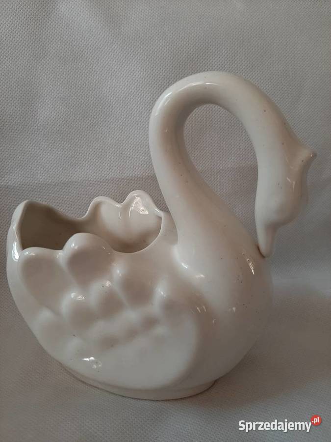 Uroczy porcelanowy łabędź z miejscem na sprzedam