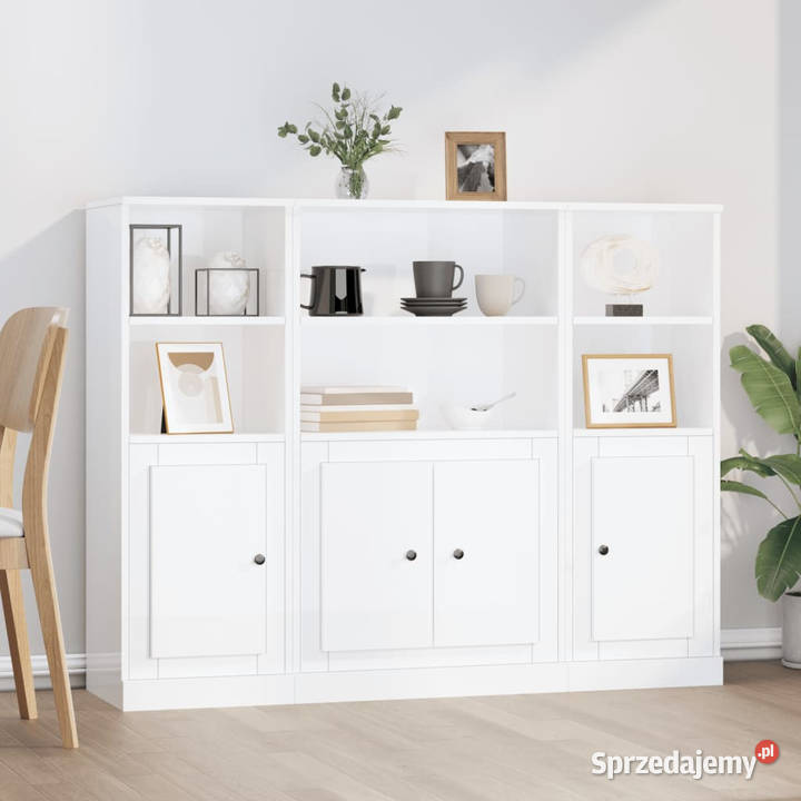Wysokie szafki 3 białe z połyskiem WM3185305 mazowieckie Warszawa sprzedam