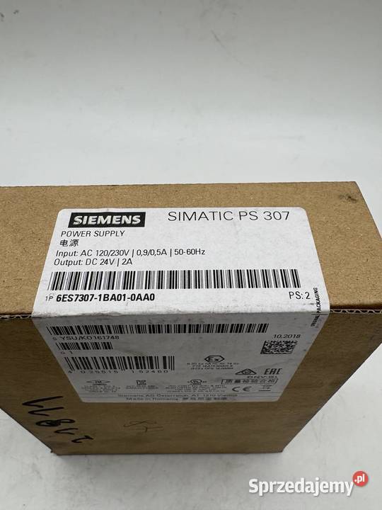 Siemens 6ES7 3071BA010AA0 Zasilacz 24V 2A Pozostałe Warszawa sprzedam