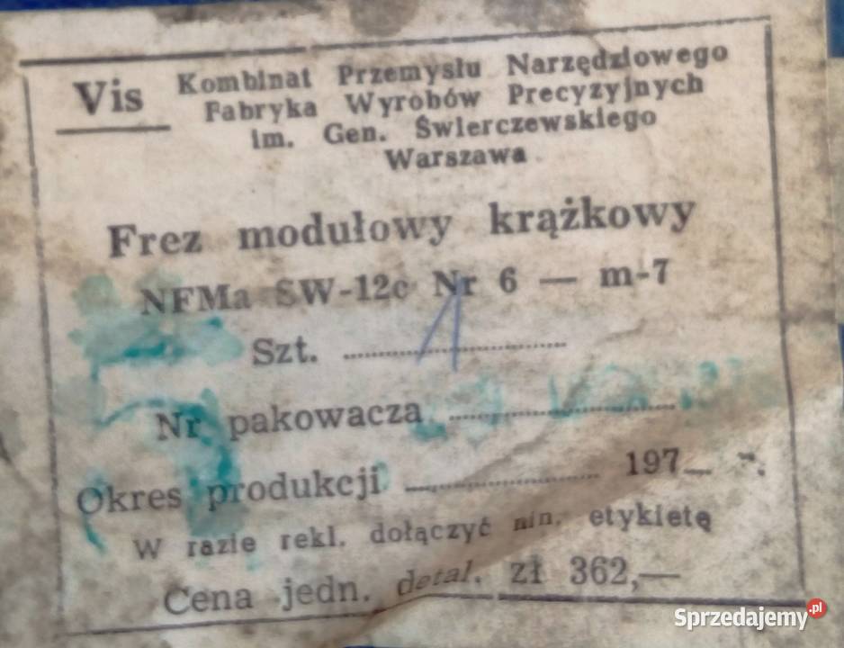 Frezy modułowe krążkowe zestaw Legionowo sprzedam