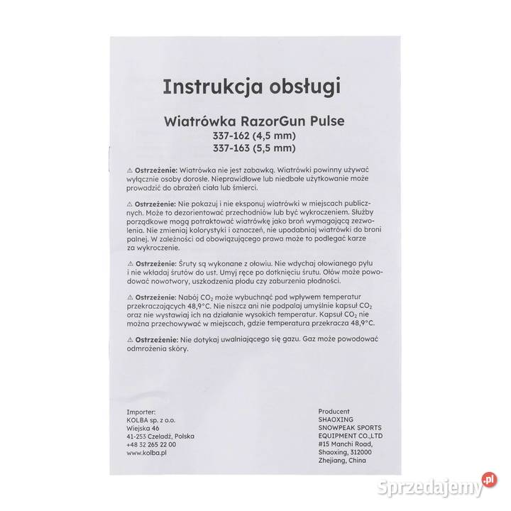 Wiatrówka RGun Pulse 55 mm polimer Warszawa