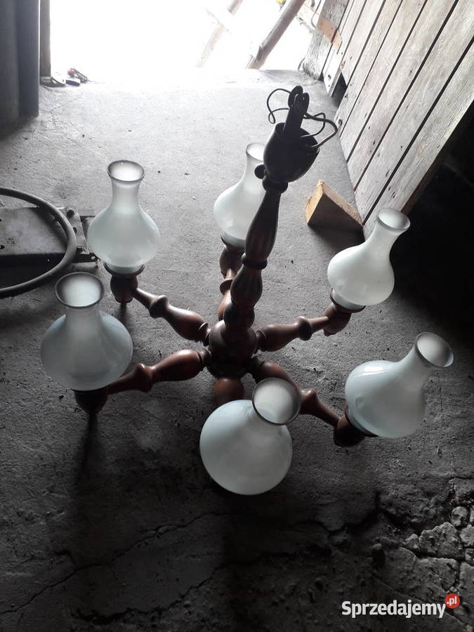 Żyrandol drewniany toczony ręcznieklosze śląskie Skoczów sprzedam