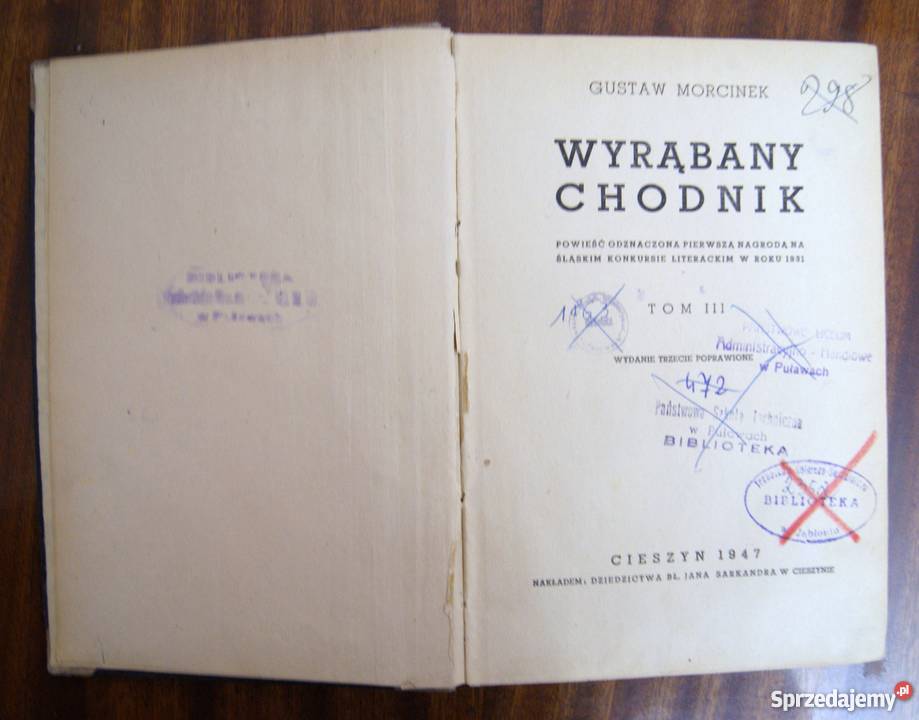 Gustaw Morcinek Wyrąbany chodnik t III 1947 Proza i poezja Parczew sprzedam