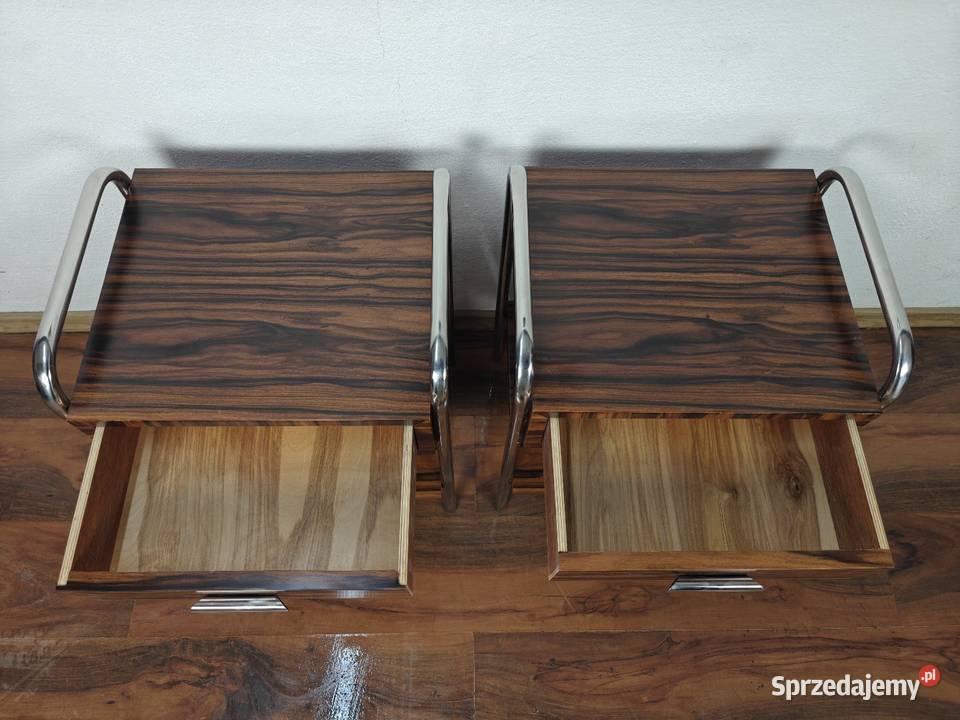 Szafki nocne Chrom Palisander Art Deco Bauhaus mazowieckie Warszawa
