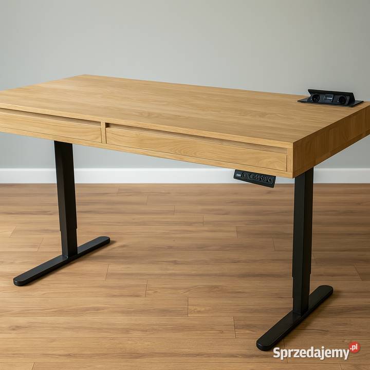 Biurko Elektrycznie Podnoszone Dębowe Z 160cm Łódź