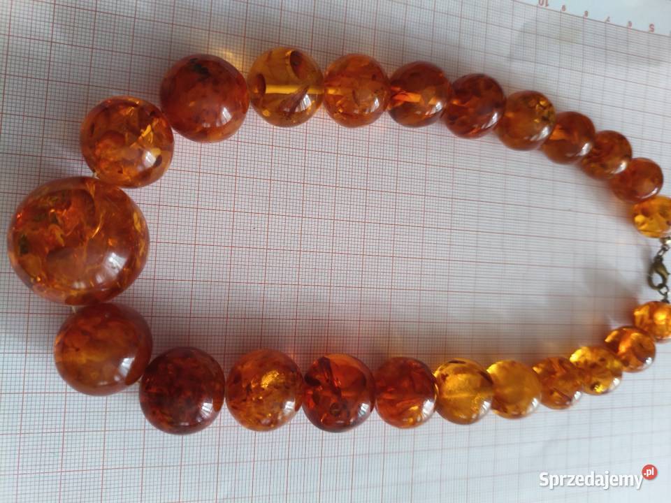 Naszyjnik Bursztyn Vintage kule Rękodzieło Antyki, Sztuka, Kolekcje Białystok