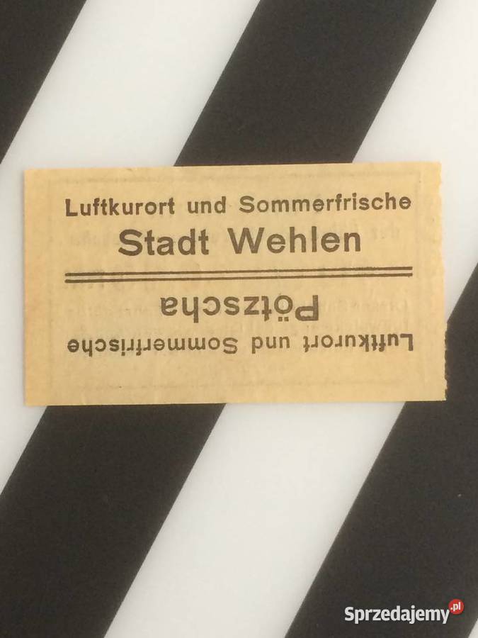 967 Bilet Niemiecki Wehlen Ptzscha Antykwariat Szczecin