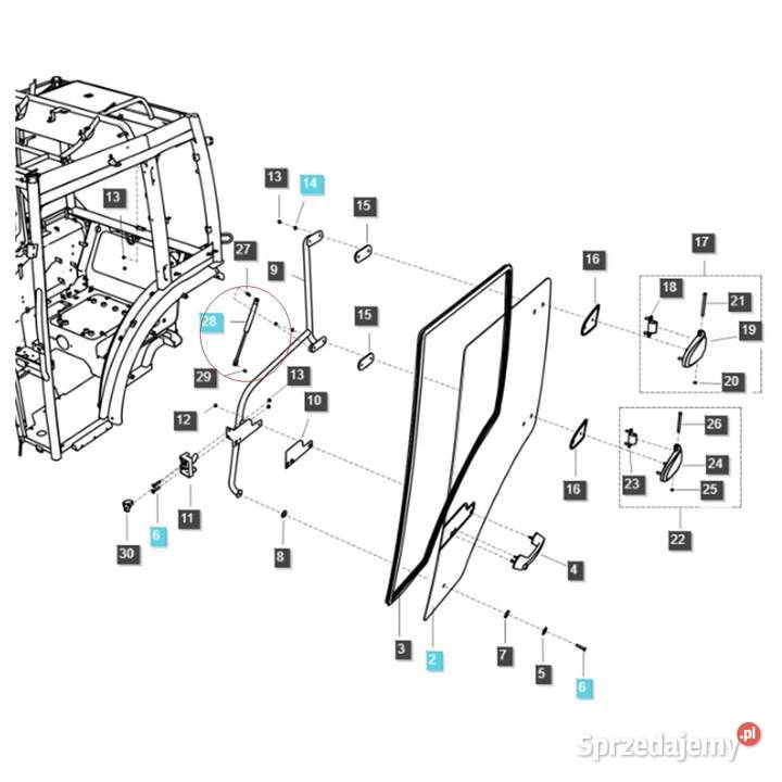 Siłownik gazowy 25 kgf TRG862 LS Tractor Pozostałe Tajęcina