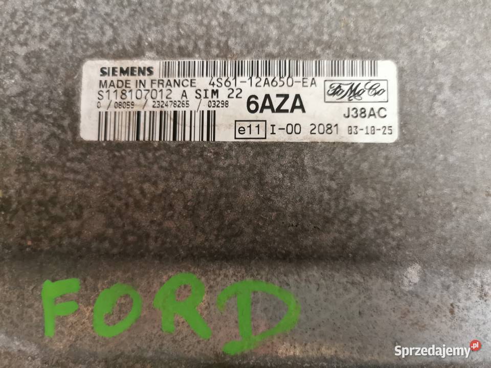 komputer FORD S118107012A 4S6112A650EA 6AZA Margonin sprzedam